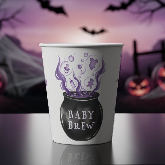 Ein Baby brütet Cauldron Halloween Baby Dusche Pappbecher