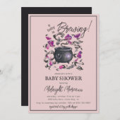 Ein Baby brütet Cauldron Halloween Babydusche I Einladung (Vorne/Hinten)