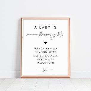Ein Baby brütet Coffee Bar Baby Dusche Schild