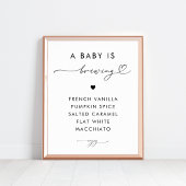 Ein Baby brütet Coffee Bar Baby Dusche Schild