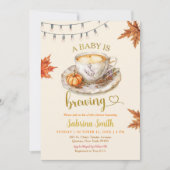 Ein Baby brütet Coffee Blätter Babydusche Einladung (Vorderseite)