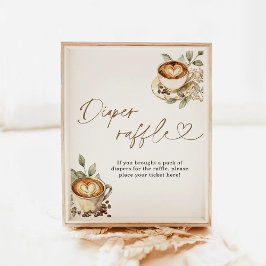 Ein Baby brütet das Windeln-Raffelzeichen | Kaffee Poster