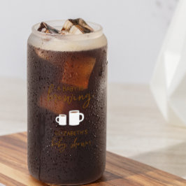 Ein Baby brütet eine Babydusche Dosenglas