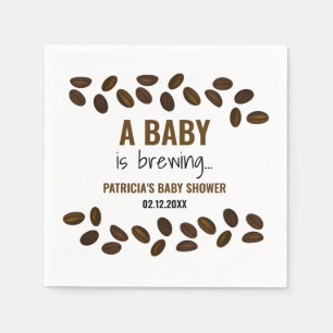 Ein Baby brütet eine Babydusche mit Kaffee Serviette