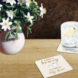 Ein Baby brütet eine Babydusche Rechteckiger Pappuntersetzer