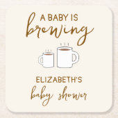 Ein Baby brütet eine Babydusche Rechteckiger Pappuntersetzer (Vorderseite)