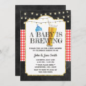 Ein Baby brütet eine Bierbraudusche aus Chalkboard Einladung (Vorne/Hinten)