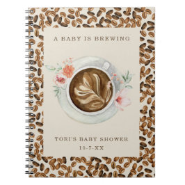 Ein Baby brütet eine Blumencoffee-Babydusche Notizblock