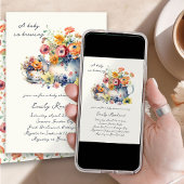 Ein Baby brütet eine Blumenkissendusche Einladung