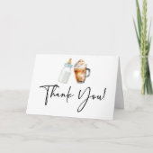 Ein Baby brütet eine Flasche Kaffee Babydusche Dankeskarte (Vorderseite)