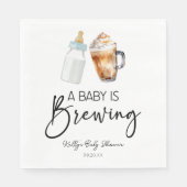 Ein Baby brütet eine Flasche Kaffee Glas Babydusch Serviette (Vorderseite)