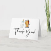 Ein Baby brütet eine Flaschengrübe-Glass-Babydusch Dankeskarte (Vorderseite)