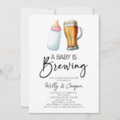 Ein Baby brütet eine Flaschengrübe-Glass-Babydusch Einladung (Vorderseite)