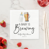 Ein Baby brütet eine Flaschengrübe-Glass-Babydusch Serviette (Beispiel)