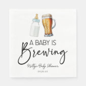 Ein Baby brütet eine Flaschengrübe-Glass-Babydusch Serviette (Vorderseite)