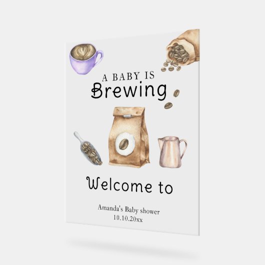 Ein Baby brütet eine Kaffee-Cup-Babydusche Acrylschild (Winkel)