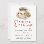 Ein Baby brütet eine Kaffee-Cup-Babydusche Einladung (Vorderseite)