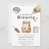 Ein Baby brütet eine Kaffee-Cup-Babydusche Einladung (Vorderseite)