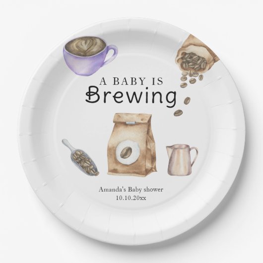 Ein Baby brütet eine Kaffee-Cup-Babydusche Pappteller (Vorderseite)