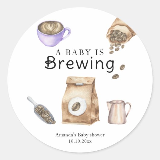 Ein Baby brütet eine Kaffee-Cup-Babydusche Runder Aufkleber (Vorderseite)