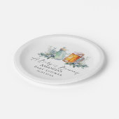 Ein Baby brütet eine Minimalistische Babydusche Pappteller (Schrägansicht)