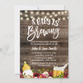 Ein Baby brütet eine rustikale Blumenbeerdusche Einladung (Vorderseite)