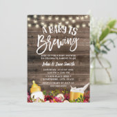 Ein Baby brütet eine rustikale Blumenbeerdusche Einladung (Stehend Vorderseite)