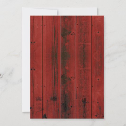 Ein Baby brütet eine rustikale Red Barn Wood Baby Einladung (Rückseite)