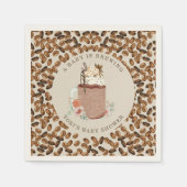 Ein Baby brütet eine Teekanne mit Teefloraldusche Serviette (Vorderseite)