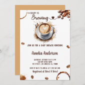 Ein Baby brütet eine Watercolor-Kaffee-Babydusche Einladung (Vorne/Hinten)