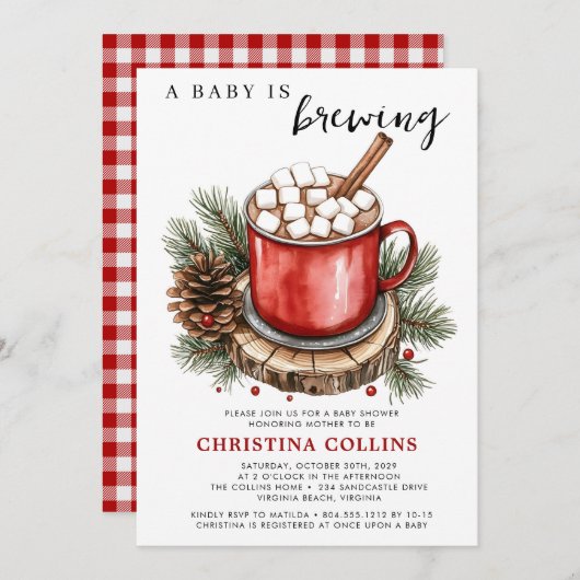 Ein Baby brütet einfache Babydusche und lädt ein Einladung (Vorne/Hinten)