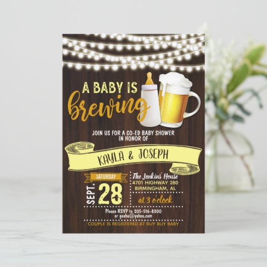 Ein Baby brütet Einladung (Stehend Vorderseite)