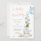 Ein Baby brütet Einladung Tee Party Babydusche (Vorderseite)