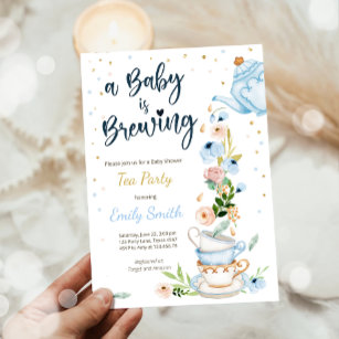Ein Baby brütet Einladung Tee Party Babydusche