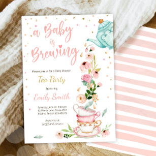 Ein Baby brütet Einladung Tee Party Babydusche