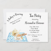 Ein Baby brütet Einladung Tee Party Babydusche (Vorderseite)