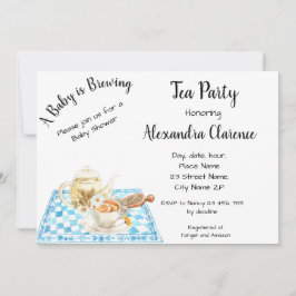 Ein Baby brütet Einladung Tee Party Babydusche