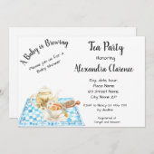 Ein Baby brütet Einladung Tee Party Babydusche (Vorne/Hinten)