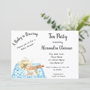Ein Baby brütet Einladung Tee Party Babydusche