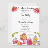Ein Baby brütet Einladung Tee Party Babydusche (Vorderseite)