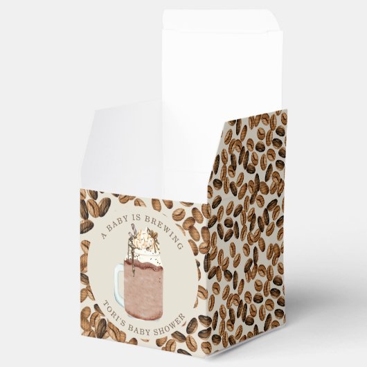 Ein Baby brütet Eiskaffee Bohnen Babydusche Geschenkschachtel (Geöffnet)