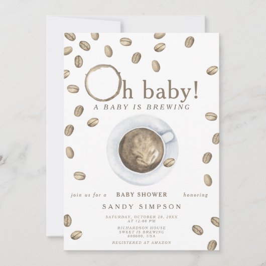 Ein Baby brütet gerade die Babybohnen Babydusche Einladung (Vorderseite)