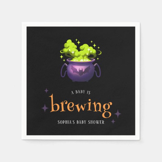 Ein Baby brütet gerade eine Halloween-Kinderdusche Serviette (Vorderseite)