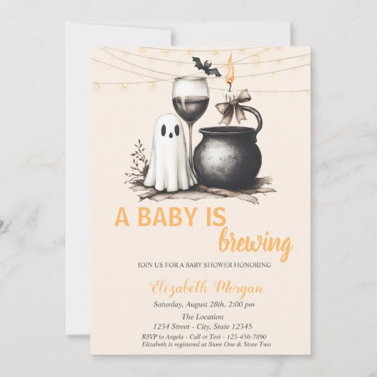 Ein Baby brütet Ghost Glass Dots Babydusche Einladung (Vorderseite)