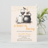 Ein Baby brütet Ghost Glass Dots Babydusche Einladung (Stehend Vorderseite)