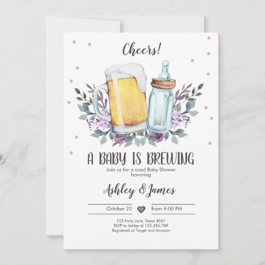 Ein Baby brütet Grünkäfer Kinderdusche Einladung (Vorderseite)