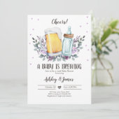 Ein Baby brütet Grünkäfer Kinderdusche Einladung (Stehend Vorderseite)