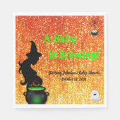 Ein Baby brütet! Halloween Baby Shower Napkin Serviette (Vorderseite)