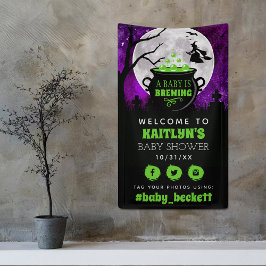 Ein Baby brütet Halloween-Babydusche. Empfang Banner