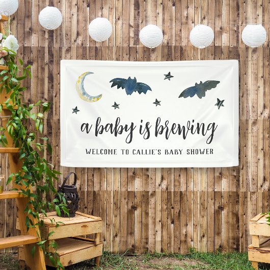 Ein Baby brütet Halloween-Babydusche. Empfang Banner